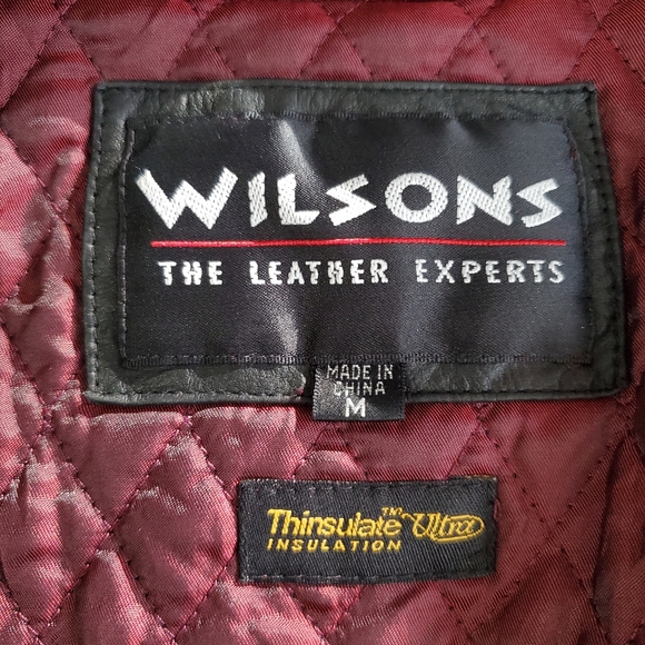 WILSONS LEATHER THINSULATE BLACK FITTED LEATHER JACKET WITH REMOVABLE LINER! - Picture 11 of 16